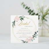 SOFT BLUSH FLORAL LIJST WATERVERF VRIJGEZELLENFEES KAART (Staand voorkant)