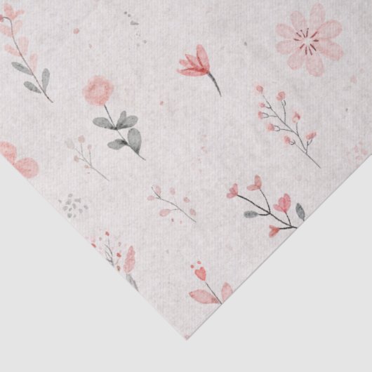 Soft Blush Floral Pattern Tissue Paper Tissuepapier (Detail)