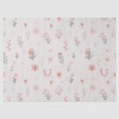 Soft Blush Floral Pattern Tissue Paper Tissuepapier (Voorkant)
