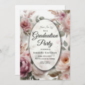 Soft Blush Floral Peony en Roos Serenade Kaart (Voorkant / Achterkant)