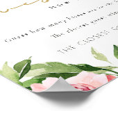 Soft Blush Floral Peony raadt hoeveel Kisses Poster (Hoek)