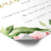 Soft Blush Floral Peony raadt hoeveel Kisses Poster (Hoek)