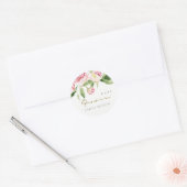 SOFT BLUSH FLORAL PEONY WATERVERF BABY SHOWER RONDE STICKER (Envelop)