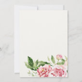 Soft Blush Floral Peony Waterverf Christening Kaart (Achterkant)