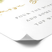 Soft Blush Floral Peony Waterverf Mimosa Bar Teken Poster (Hoek)