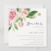 SOFT BLUSH FLORAL PEONY WATERVERF VRIJGEZELLENFEES KAART (Voorkant)