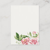 Soft Blush Floral Peony Wedding Wishing Well Informatiekaartje (Achterkant)