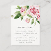 Soft Blush Floral Peony Wedding Wishing Well Informatiekaartje (Voorkant)