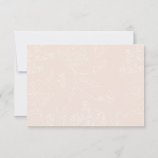 Soft Blush Floral-Themed Bridal Shower Bedankkaart (Achterkant)