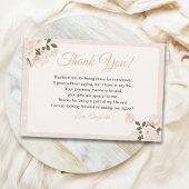 Soft Blush Floral-Themed Bridal Shower Bedankkaart