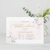 Soft Blush Floral Vrijgezellenfeest Kaart (Staand voorkant)