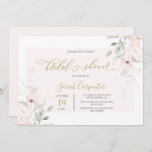 Soft Blush Floral Vrijgezellenfeest Kaart (Voorkant / Achterkant)