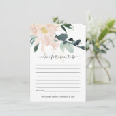 SOFT BLUSH FLORAL WATERVERF ADVICE BABY SHOWER INFORMATIEKAARTJE (Staand voorkant)