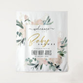 SOFT BLUSH FLORAL WATERVERF BABY SHOWER WELKOM WANDKLEED (Voorkant)