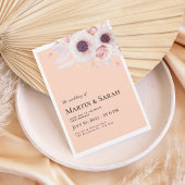 Soft Blush Floral Wedding Invitation Kaart