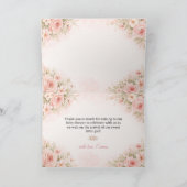 Soft Blush Garden Baby Shower Folded Thank You Bedankkaart (Binnen)