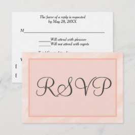 Soft Blush geometrische bruiloft RSVP Kaarten Kaartje