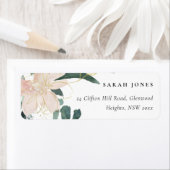 SOFT BLUSH GOLD FLORAL BUNCH WATERVERF ADRES ETIKET (Insitu)