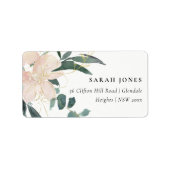 SOFT BLUSH GOLD FLORAL BUNCH WATERVERF ADRES ETIKET (Voorkant)