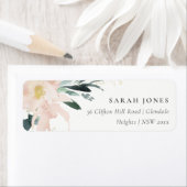 SOFT BLUSH GOLD FLORAL BUNCH WATERVERF ADRES ETIKET (Insitu)