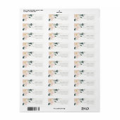 SOFT BLUSH GOLD FLORAL BUNCH WATERVERF ADRES ETIKET (Full Sheet)