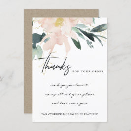 SOFT BLUSH GOLD FLORAL CORPORATE BUSINTE LOGO BEDANKKAART