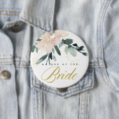 SOFT BLUSH GOLD FLORAL WATERVERF MOEDER VAN BRIDE RONDE BUTTON 4,0 CM (In situ)