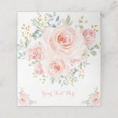 Soft Blush Gold Waterverf Bloemen Trouwdouche Plaatskaartje (Buitenkant ongevouwen)