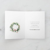 Soft Blush Green Christmas Krans Waterverf Feestdagen Kaart (Binnen)