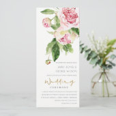 SOFT BLUSH GREEN FLORAL PEONY WATERVERF WEDING KAART (Staand voorkant)