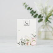 Soft Blush Green Peony Floral Logo Holder Visitekaartje (Staand voorkant)