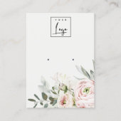 Soft Blush Green Peony Foliage Logo Earling Holder Visitekaartje (Voorkant)