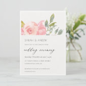 Soft Blush Green Waterverf Floral Wedding Invite Bedankkaart (Staand voorkant)