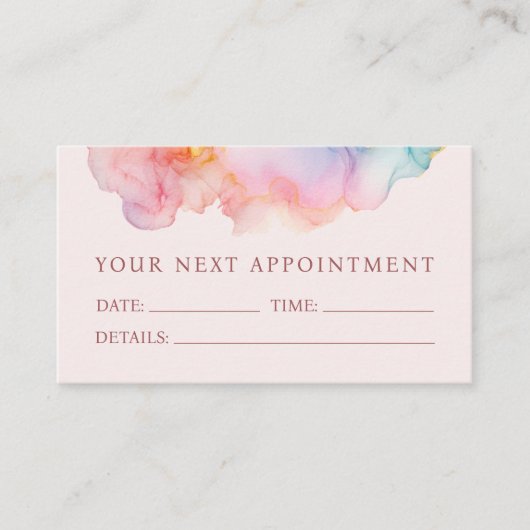 Soft Blush Ink Modern Appointment Card Afsprakenkaartje (Voorkant)