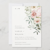 Soft Blush Peony Eucalyptus Foliage Couples Shower Kaart (Voorkant)