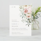 Soft Blush Peony Eucalyptus Foliage Couples Shower Kaart (Staand voorkant)