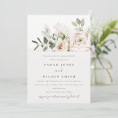 Soft Blush Peony Eucalyptus Foliage Couples Shower Kaart (Staand voorkant)