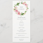 SOFT BLUSH PEONY FLORAL WEDDING CEREMONY PROGRAMMA (Voorkant)