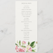 SOFT BLUSH PEONY FLORAL WEDDING CEREMONY PROGRAMMA (Achterkant)