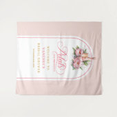 Soft blush petals and prosecco party backdrop   wandkleed (Voorkant (horizontaal))