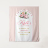 Soft blush petals and prosecco party backdrop   wandkleed (Voorkant)