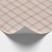 Soft Blush Pink and Cream Tartan Plaid Cadeaupapier (Hoek)