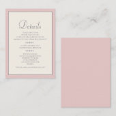 Soft Blush Pink and Cream Wedding Details Kaart (Voorkant / Achterkant)