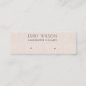 SOFT BLUSH PINK CERAMIC STUD EARRING DISPLAY LOGO MINI VISITEKAARTJE (Voorkant)