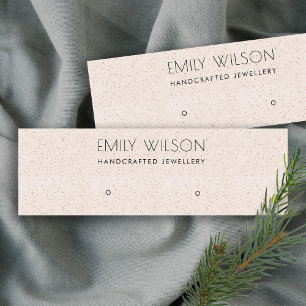 SOFT BLUSH PINK CERAMIC STUD EARRING DISPLAY LOGO MINI VISITEKAARTJE