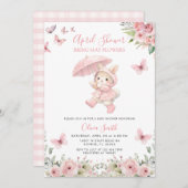 Soft Blush Pink Floral April Baby Shower  Kaart (Voorkant / Achterkant)