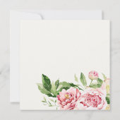 SOFT BLUSH PINK FLORAL PEONY WATERVERF VERLOVING KAART (Achterkant)