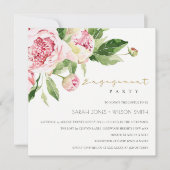 SOFT BLUSH PINK FLORAL PEONY WATERVERF VERLOVING KAART (Voorkant)