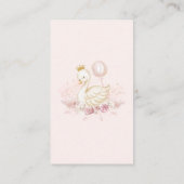 Soft Blush Pink Floral Swan Princess Diaper Raffle Informatiekaartje (Achterkant)