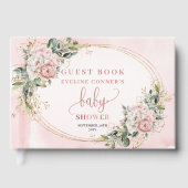 Soft Blush Pink Flowers Eucalyptus Baby Guest Book Gastenboek (Voorkant)